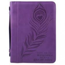 Bible Cover Show Me the Wonders - Purple Imitation leather - Size Large